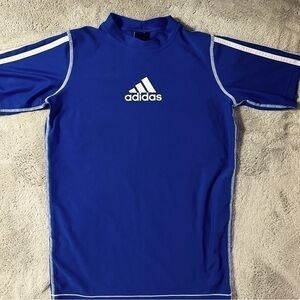 Adidas boys royal blue rashguard, size M